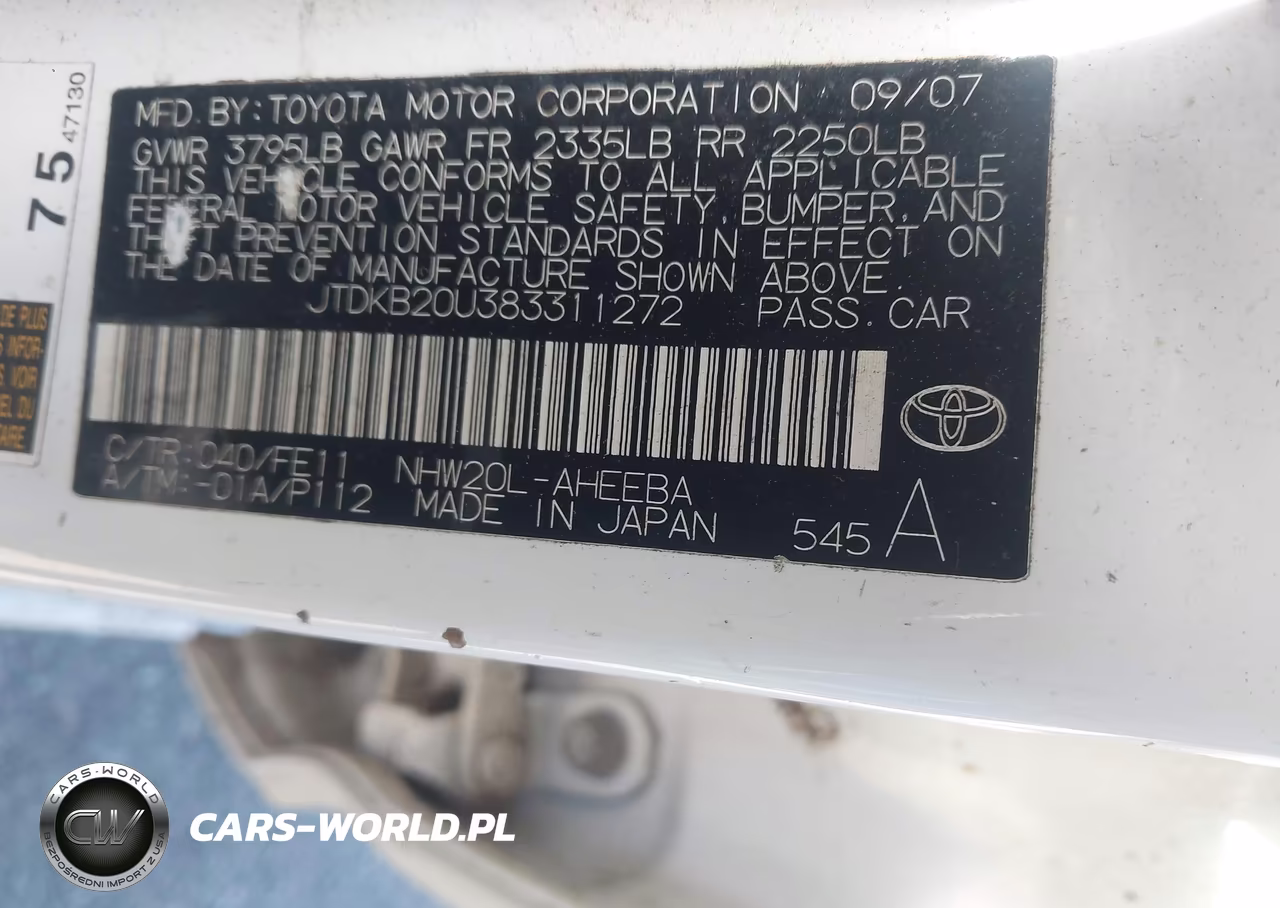 2008 Toyota Prius VIN:JTDKB20U383311272 - 9