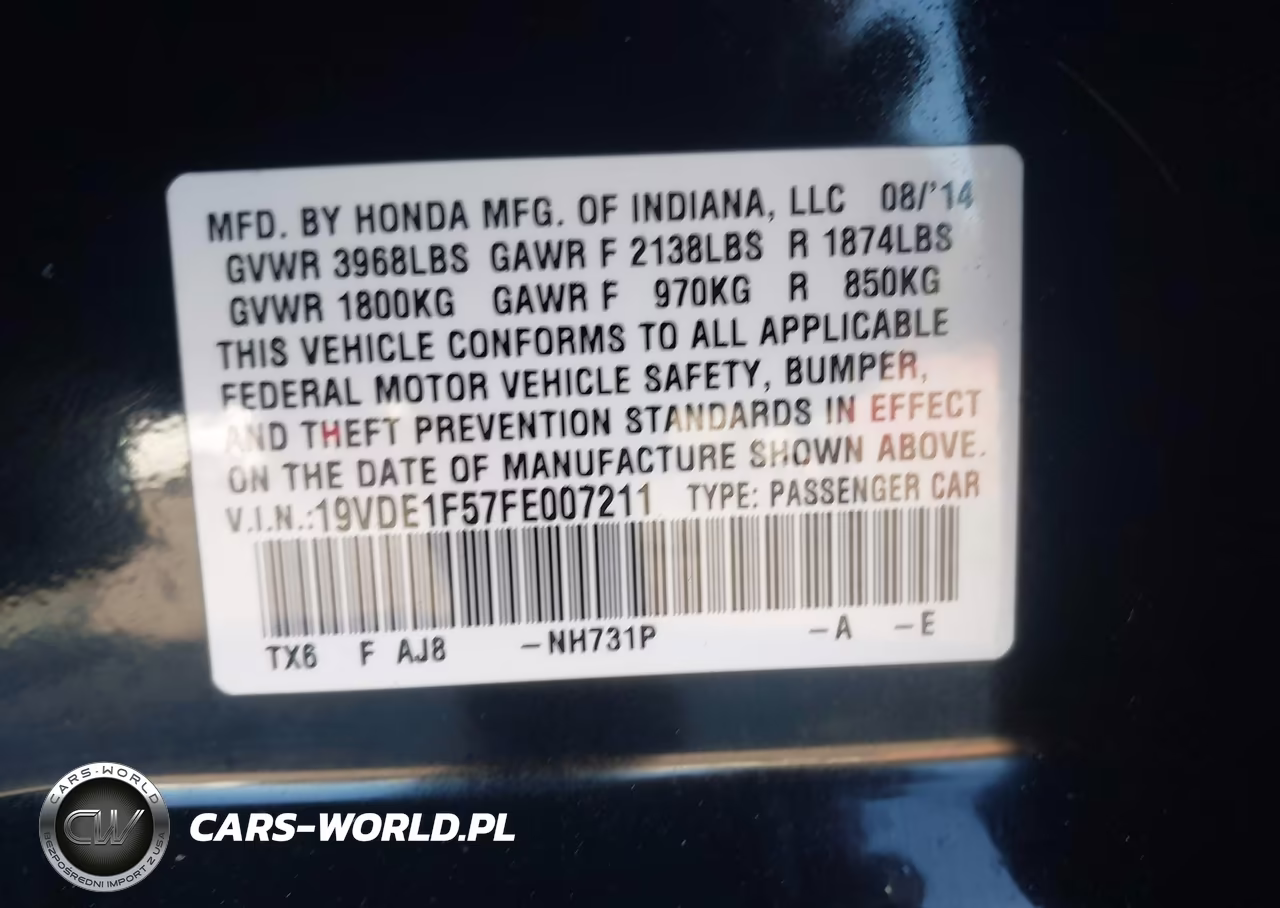 2015 Acura Ilx 2.0L VIN:19VDE1F57FE007211 - 9