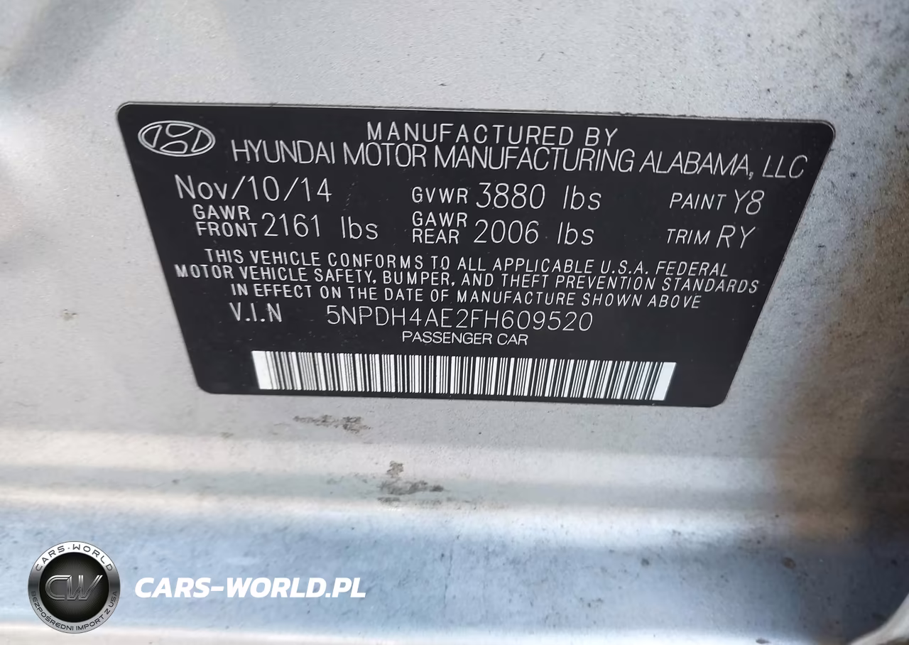 2015 Hyundai Elantra Se VIN:5NPDH4AE2FH609520 - 9