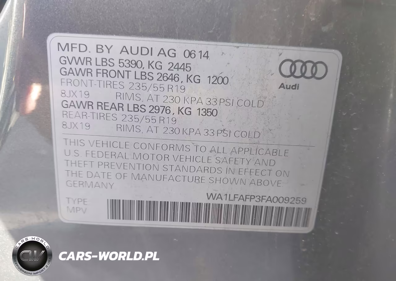 2015 Audi Q5 2.0T Premium VIN:WA1LFAFP3FA009259 - 9