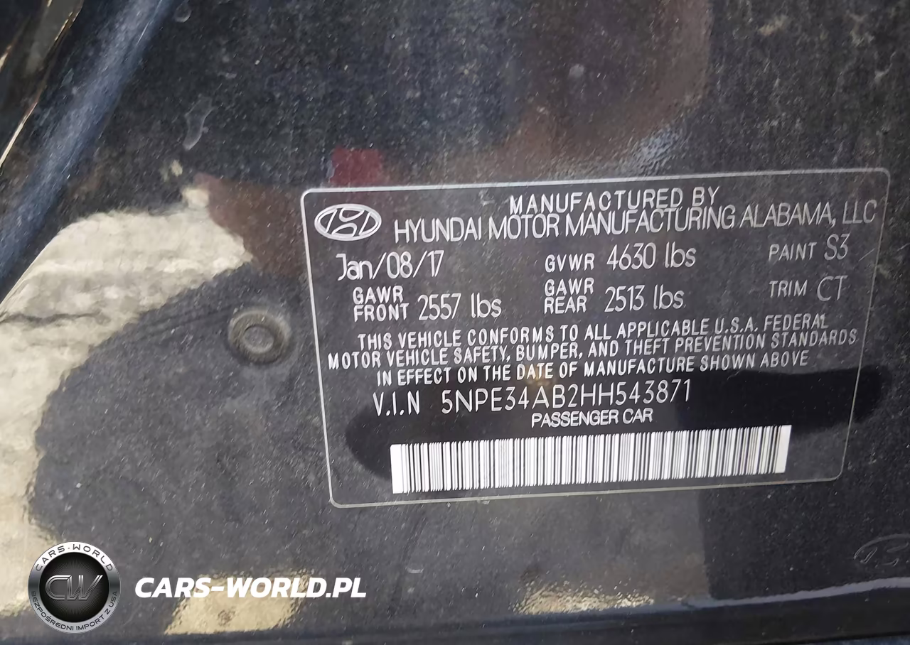 2017 Hyundai Sonata Sport 2.0T VIN:5NPE34AB2HH543871 - 9