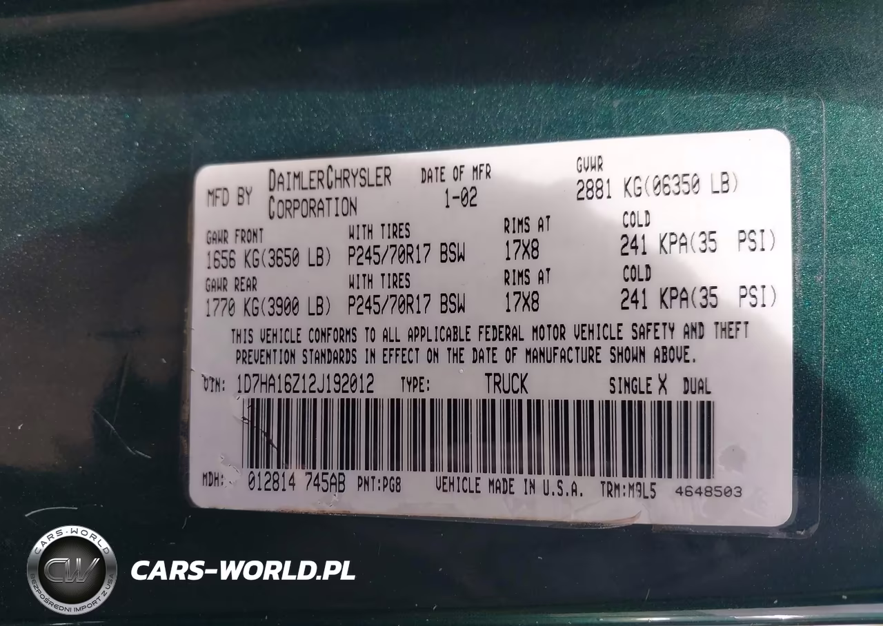2002 Dodge Ram 1500 St VIN:1D7HA16Z12J192012 - 9