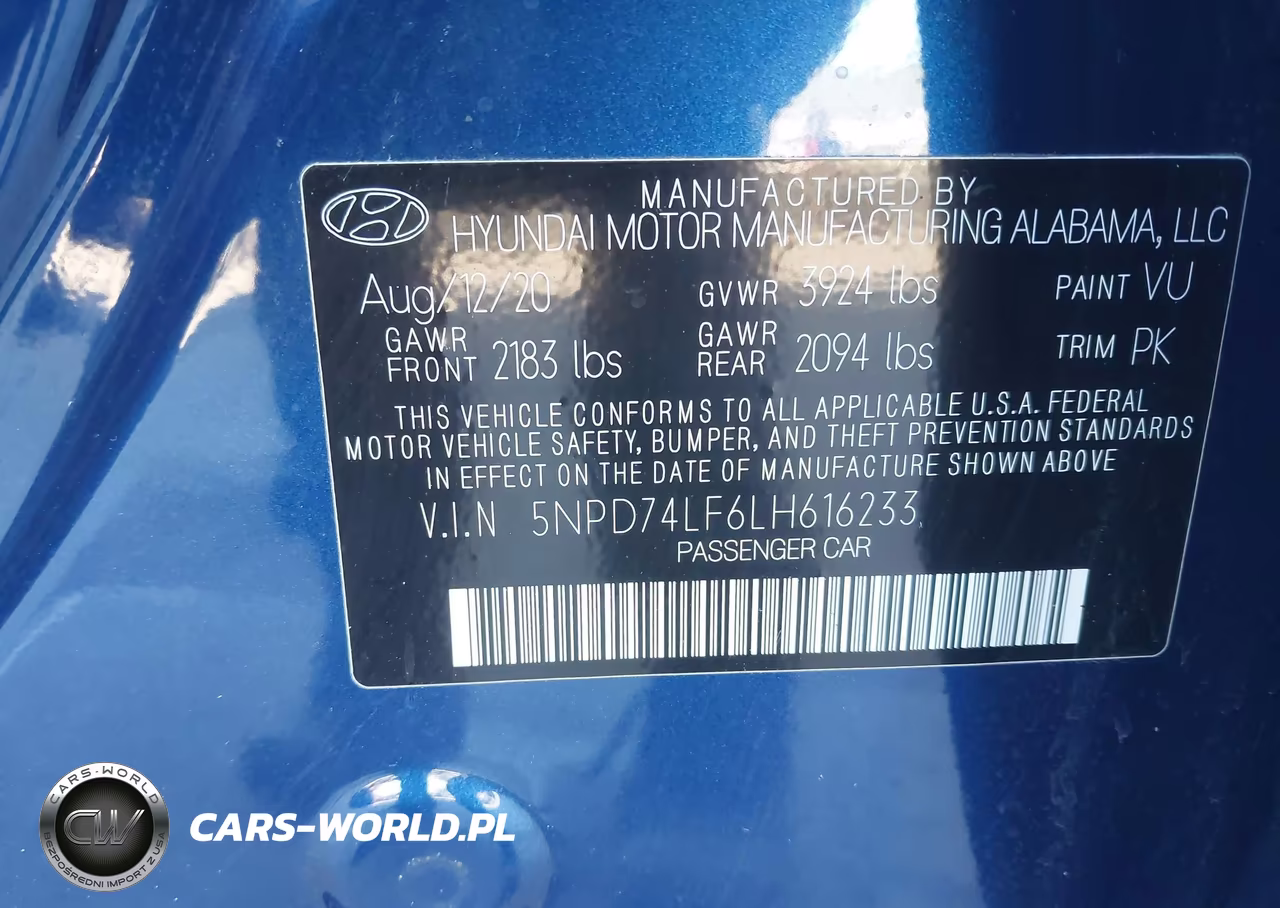 2020 Hyundai Elantra Se VIN:5NPD74LF6LH616233 - 9