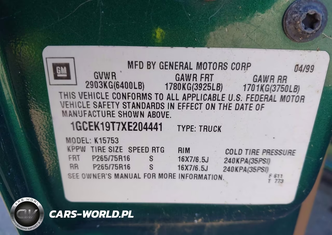 1999 Chevrolet Silverado 1500 Lt VIN:1GCEK19T7XE204441 - 9