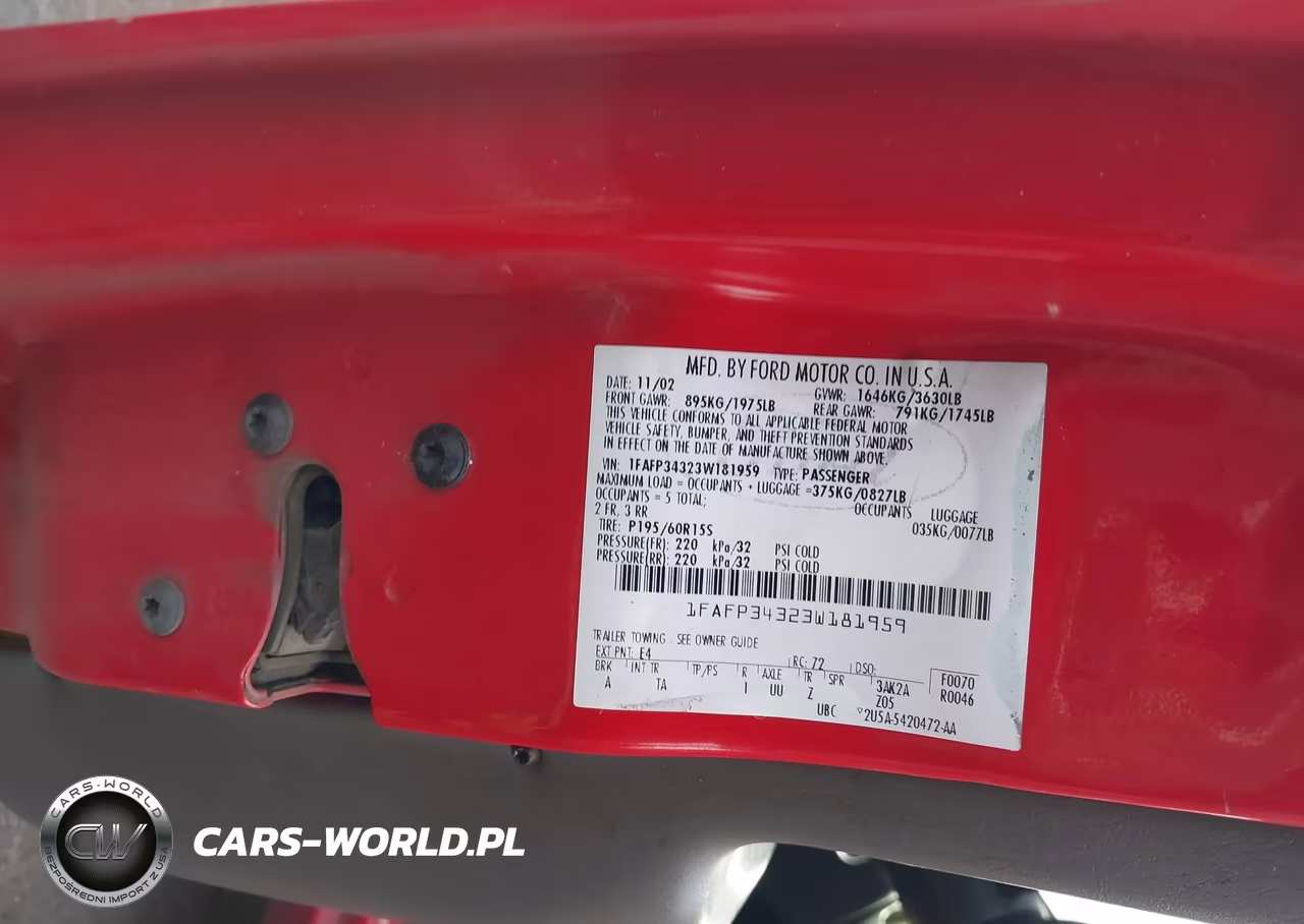 2003 Ford Focus Se VIN:1FAFP34323W181959 - 9