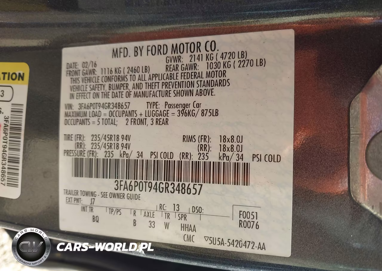 2016 Ford Fusion Se VIN:3FA6P0T94GR348657 - 9