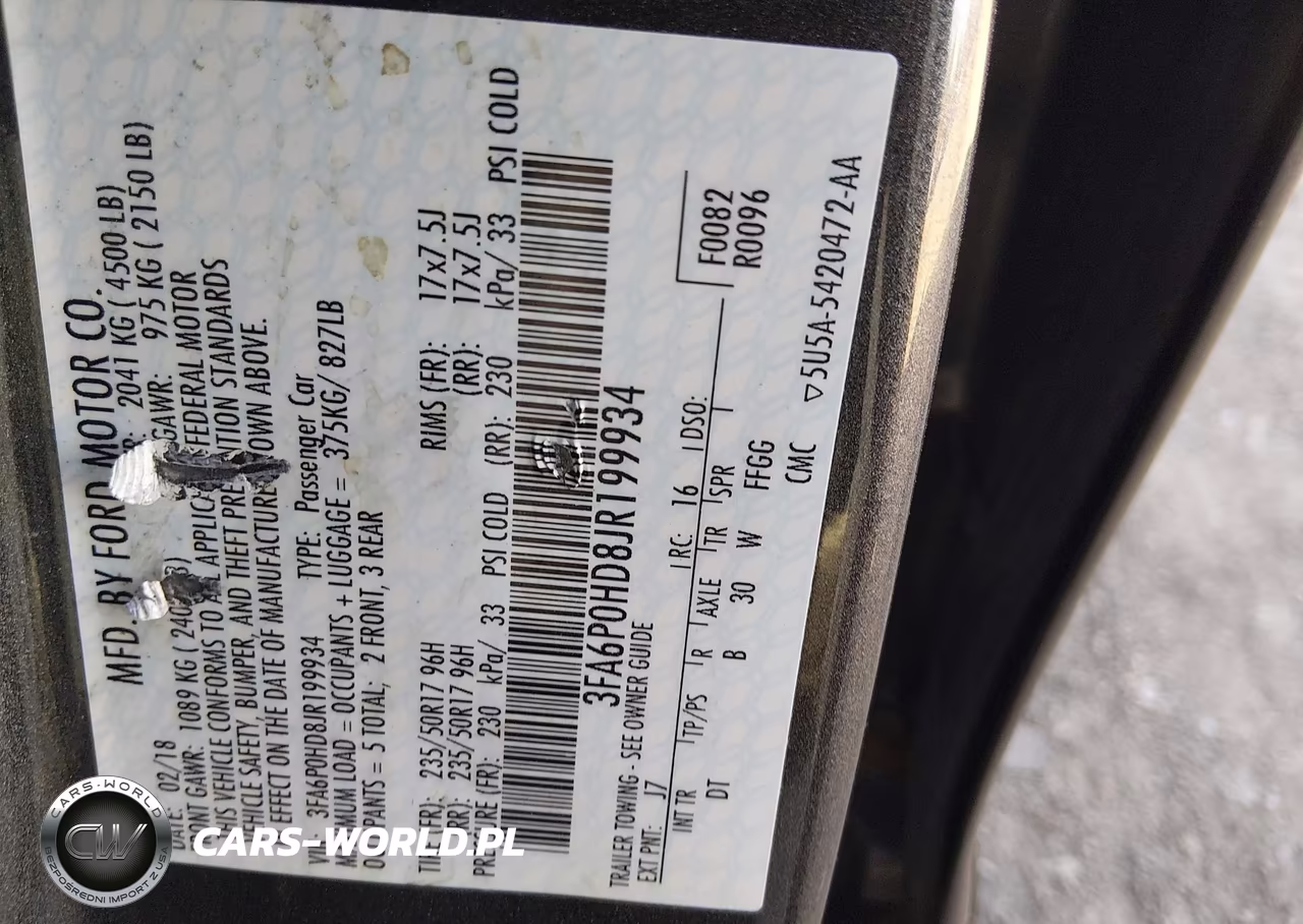 2018 Ford Fusion Se VIN:3FA6P0HD8JR199934 - 9