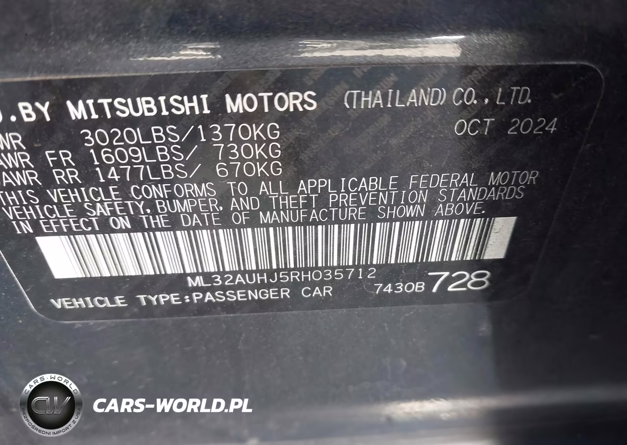2024 Mitsubishi Mirage Es-Le VIN:ML32AUHJ5RH035712 - 9