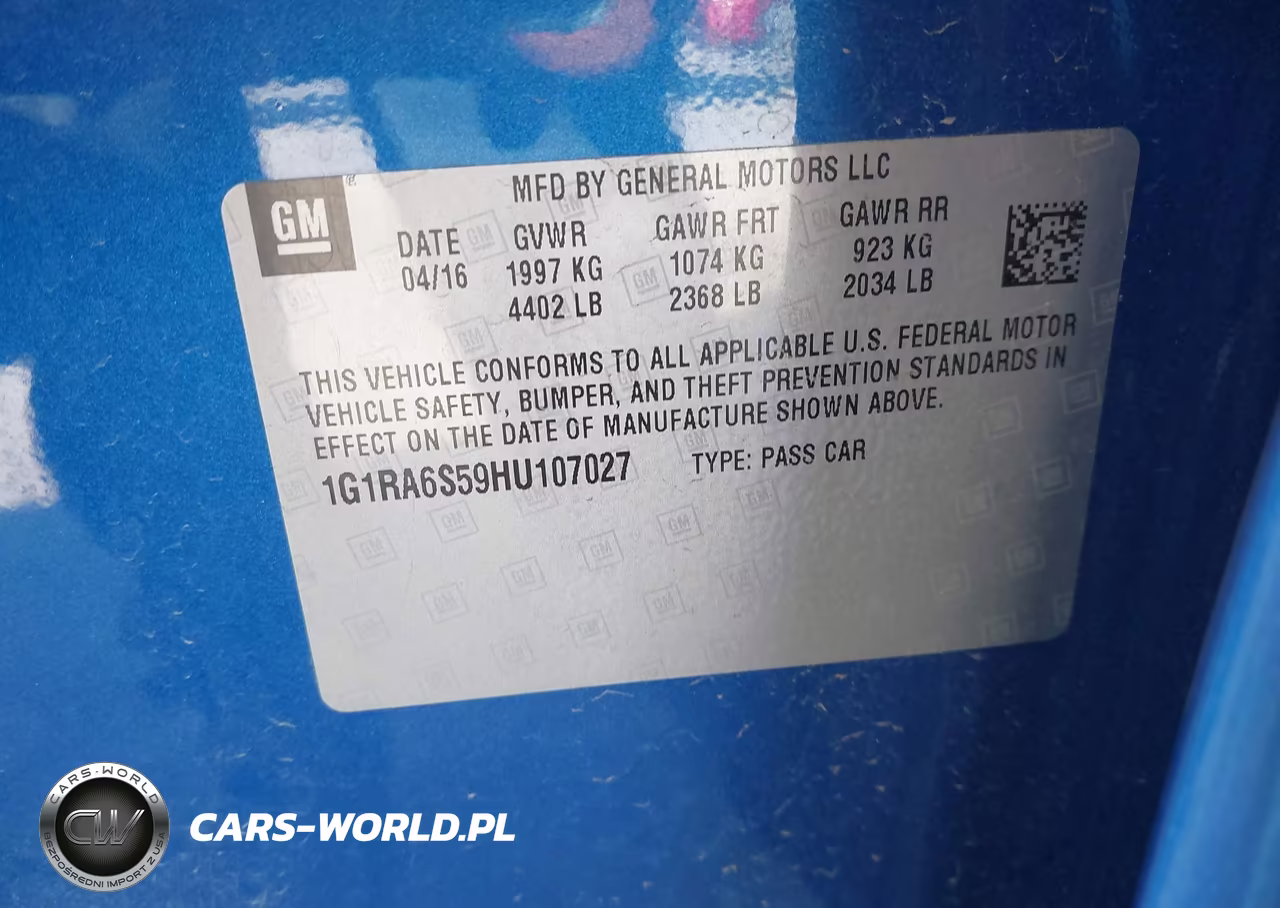 2017 Chevrolet Volt Lt VIN:1G1RA6S59HU107027 - 9