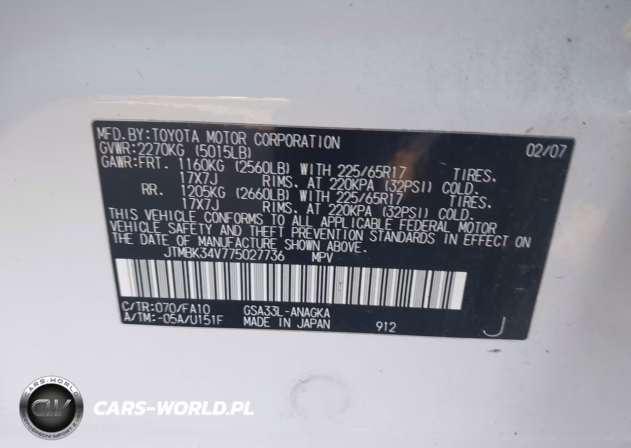 2007 Toyota Rav4 Limited V6 VIN:JTMBK34V775027736 - 9