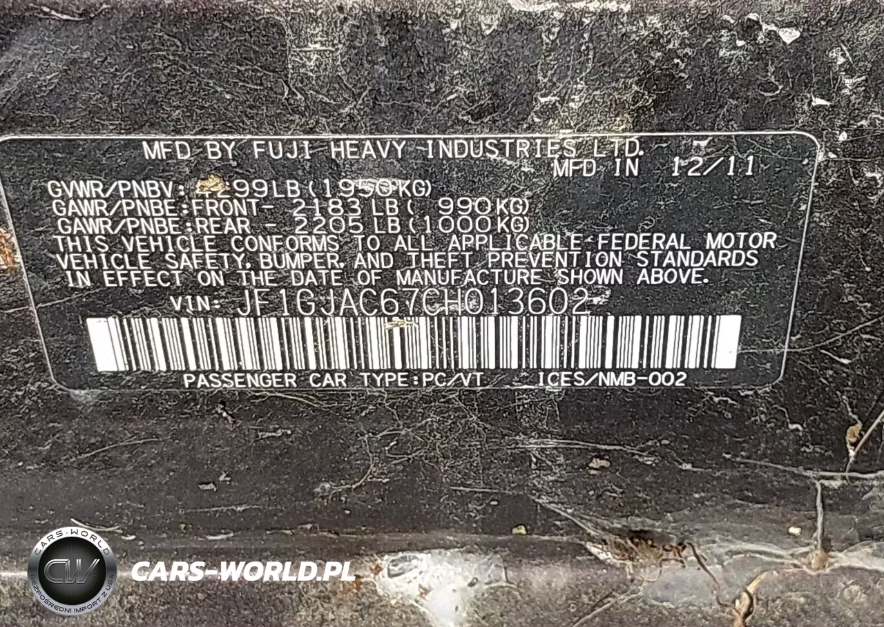 2012 Subaru Impreza Premium VIN:JF1GJAT67CH013602 - 9