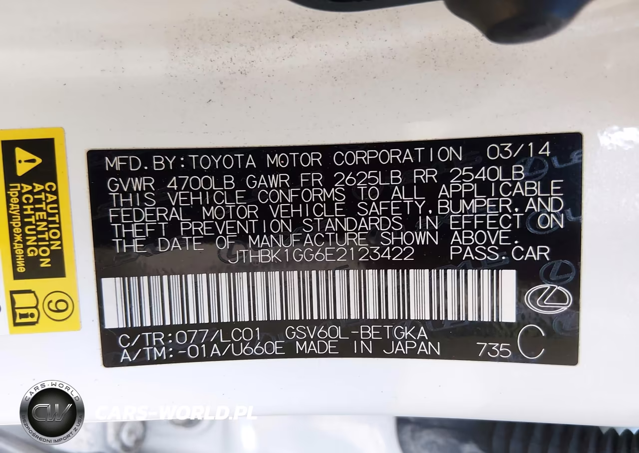 2014 Lexus Es 350 VIN:JTHBK1GG6E2123422 - 9