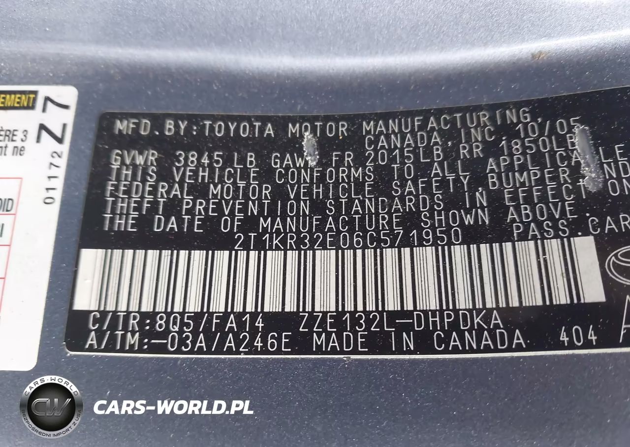 2006 Toyota Matrix VIN:2T1KR32E06C571950 - 9