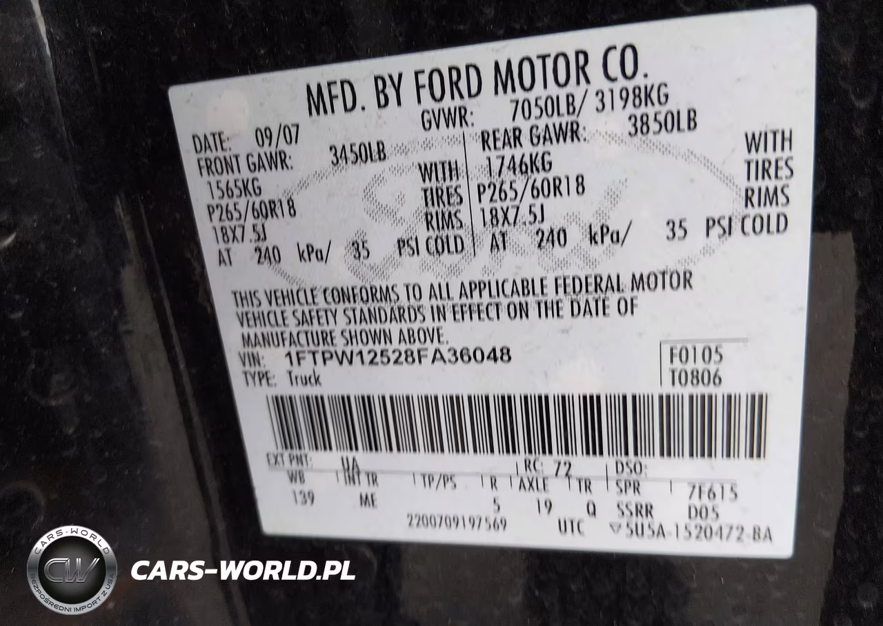 2008 Ford F-150 60Th Anniversary-Fx2-King Ranch-Lariat-Limited-Xlt VIN:1FTPW12528FA36048 - 9