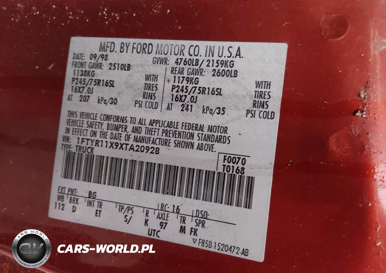 1999 Ford Ranger Xlt VIN:1FTYR11X9XTA20928 - 9