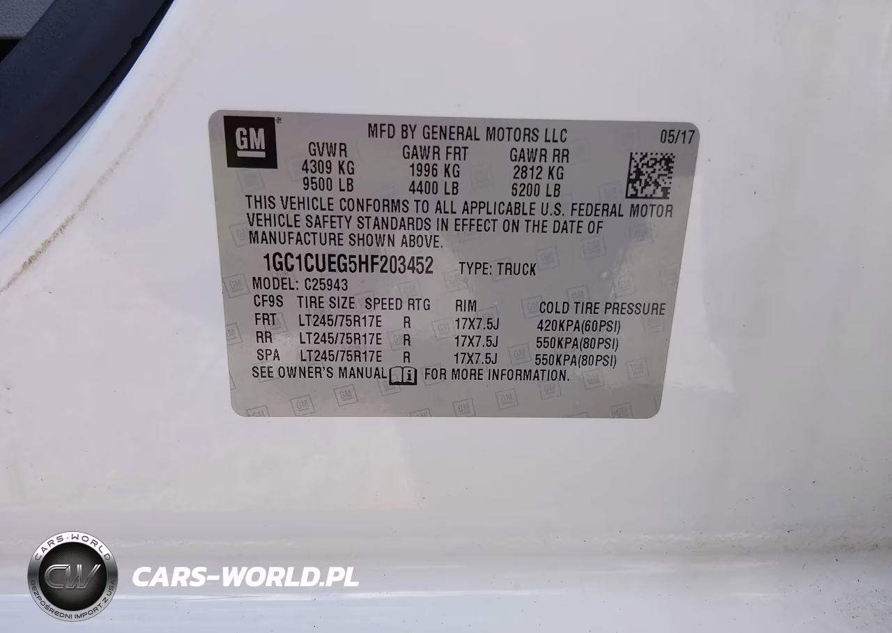2017 Chevrolet Silverado 2500Hd Wt VIN:1GC1CUEG5HF203452 - 9