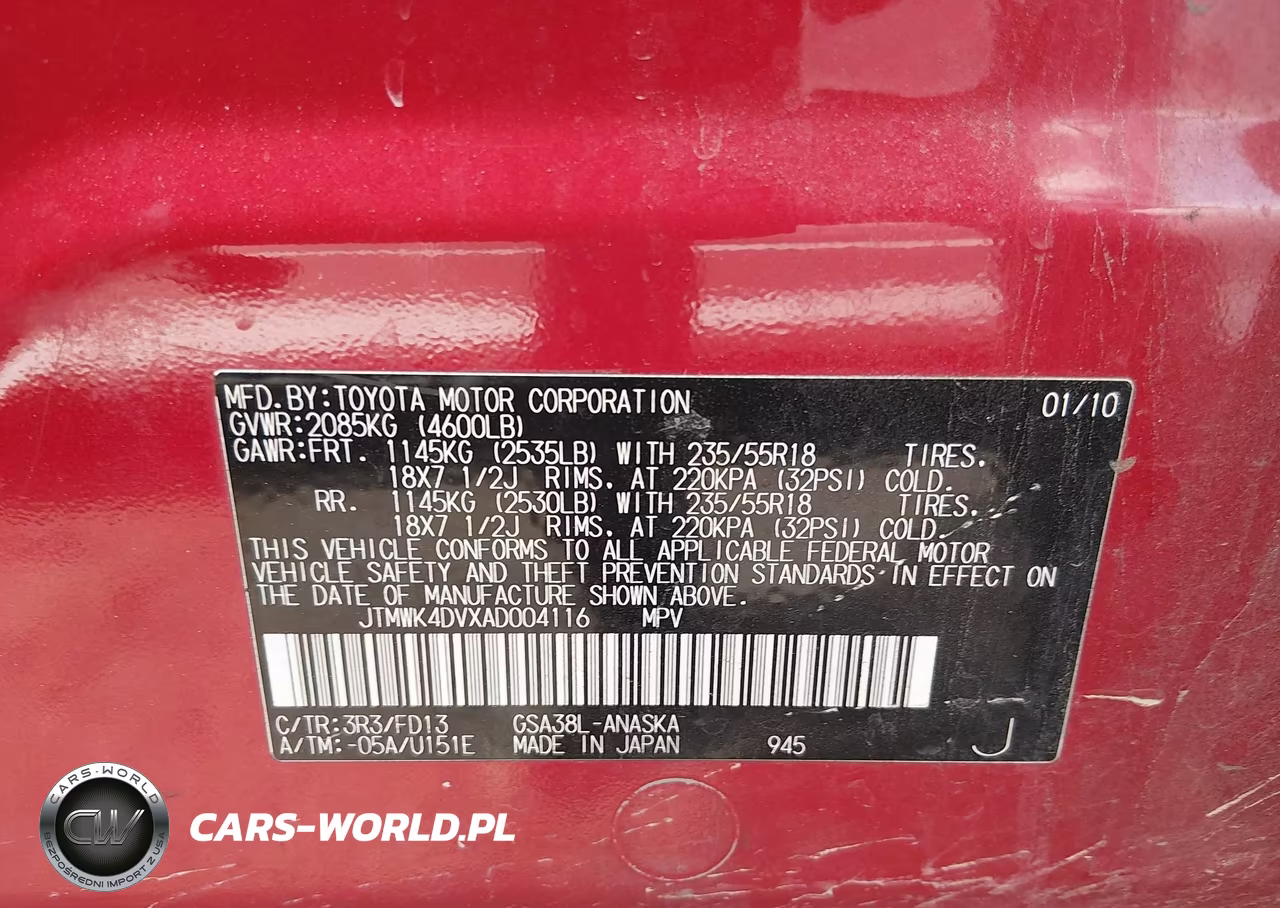 2010 Toyota Rav4 Sport V6 VIN:JTMWK4DVXAD004116 - 9