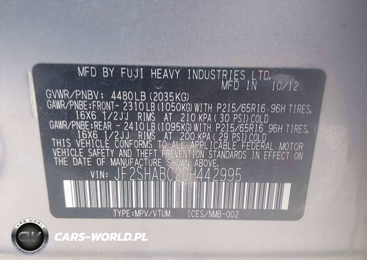 2013 Subaru Forester 2.5X VIN:JF2SHABC2DH442995 - 9