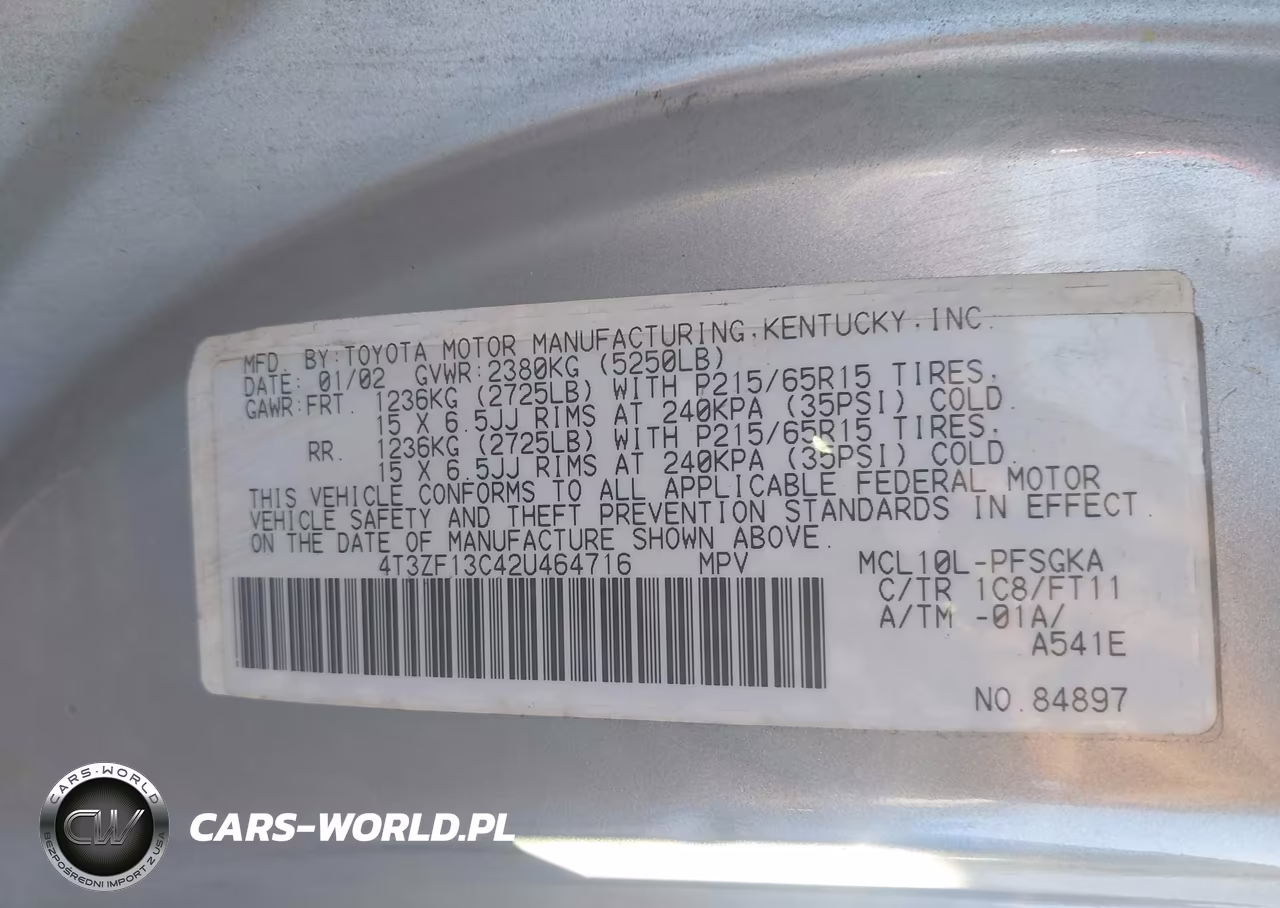 2002 Toyota Sienna Le VIN:4T3ZF13C42U464716 - 9