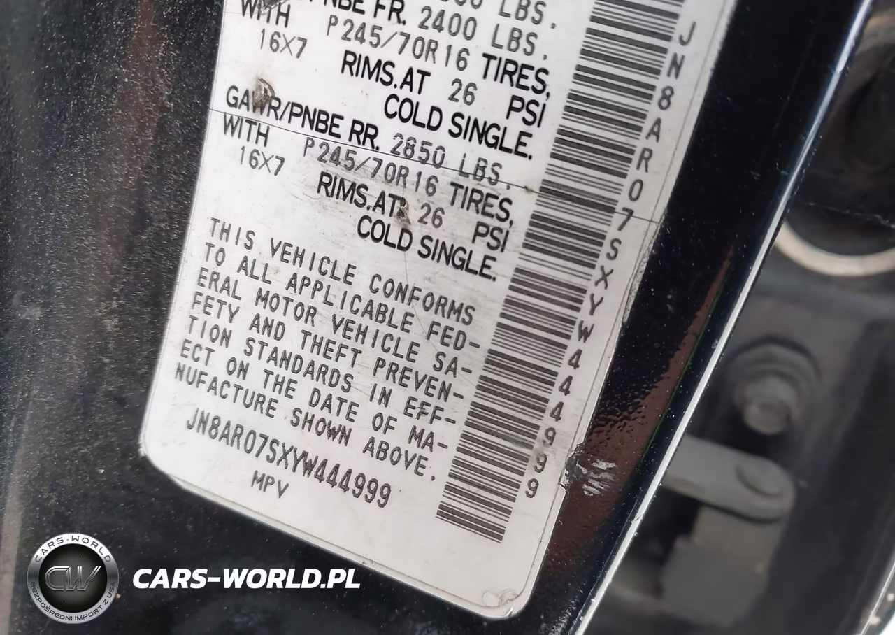 2000 Nissan Pathfinder Le-Se-Xe VIN:JN8AR07SXYW444999 - 9