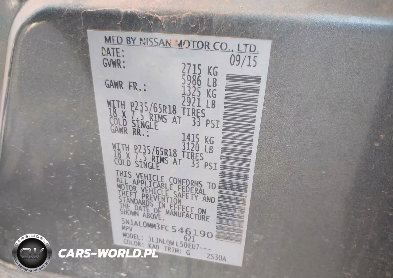 2015 Infiniti Qx60 VIN:5N1AL0MM3FC546190 - 9