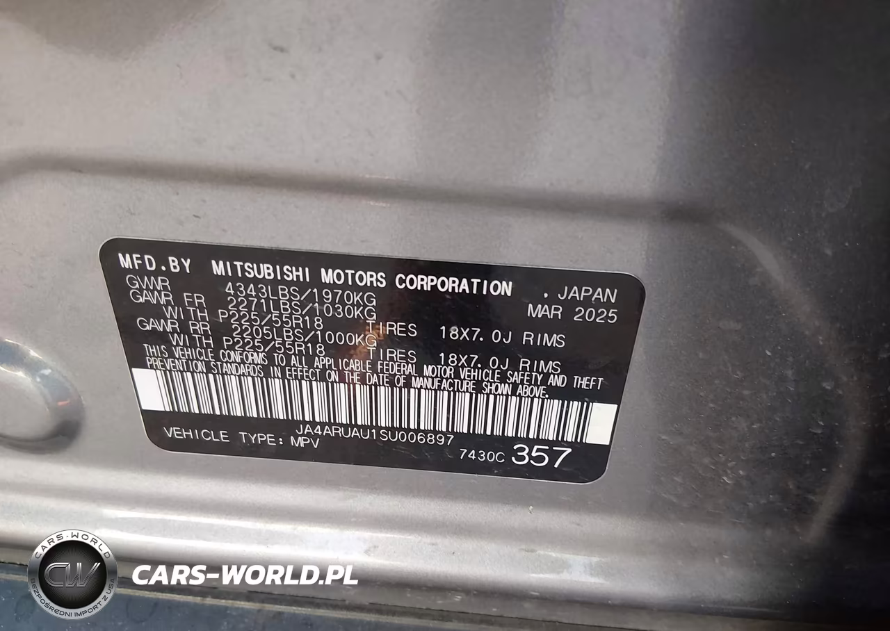 2025 Mitsubishi Outlander Sport 2.0 Es Awc-2.0 Le Awc-2.0 S Awc-2.0 Se Awc-2.0 Trail Edition Awc VIN:JA4ARUAU1SU006897 - 9