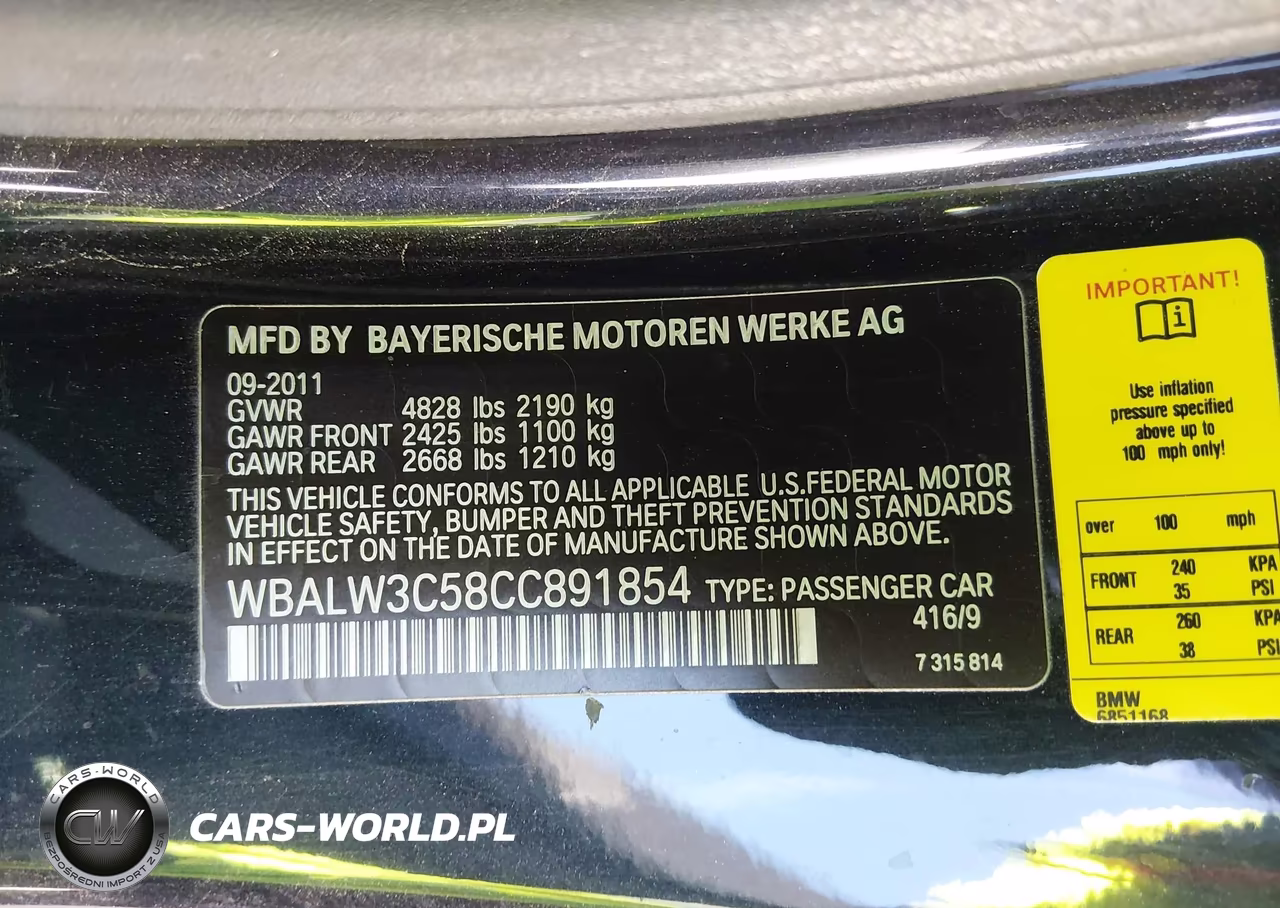 2012 BMW 640I VIN:WBALW3C58CC891854 - 9