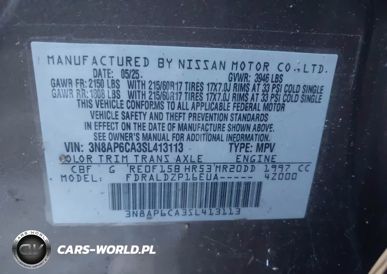 2025 Nissan Kicks Sv Fwd VIN:3N8AP6CA3SL413113 - 9