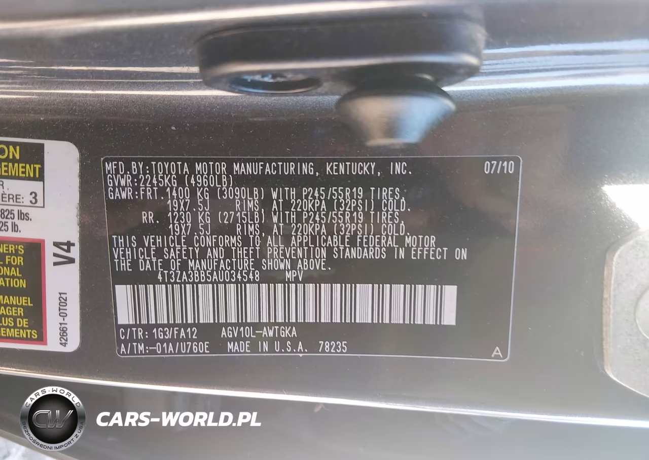 2010 Toyota Venza VIN:4T3ZA3BB5AU034548 - 9