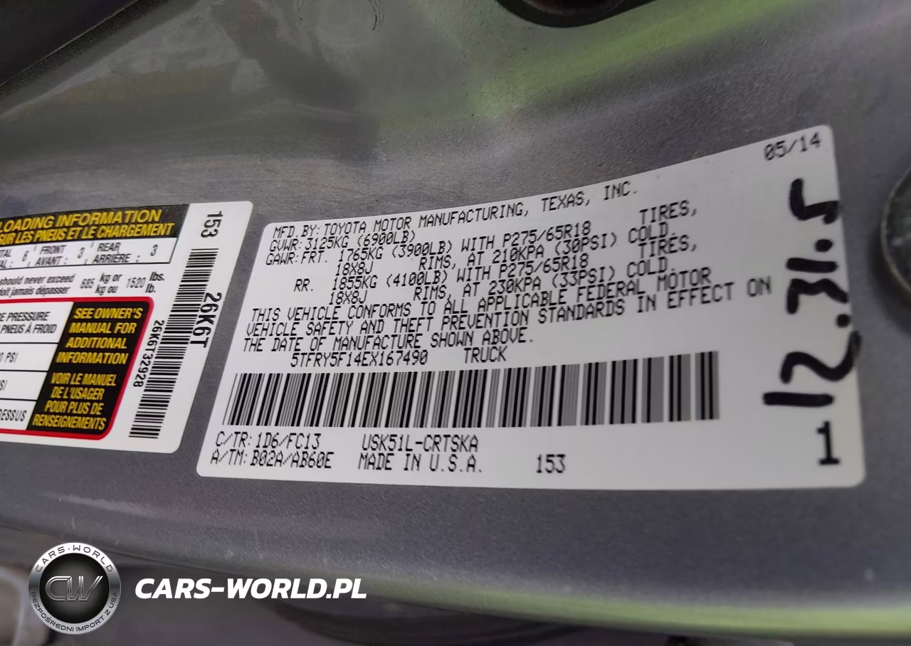 2014 Toyota Tundra Sr5 5.7L V8 VIN:5TFRY5F14EX167490 - 9