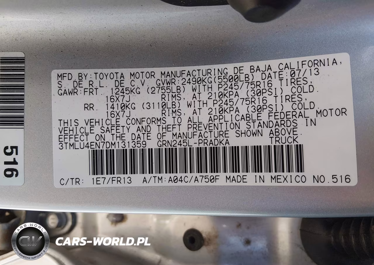 2013 Toyota Tacoma Base V6 VIN:3TMLU4EN7DM131359 - 9