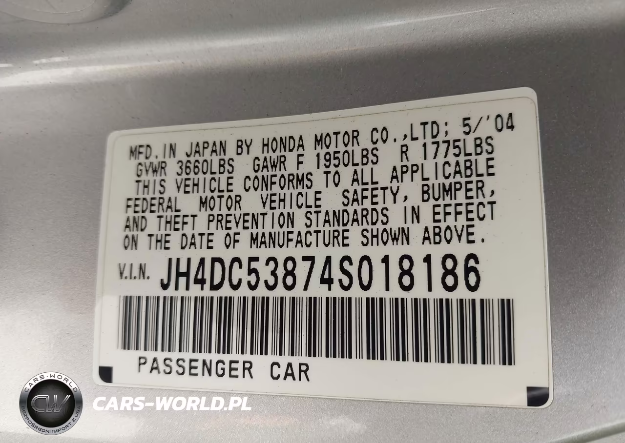 2004 Acura Rsx VIN:JH4DC53874S018186 - 9