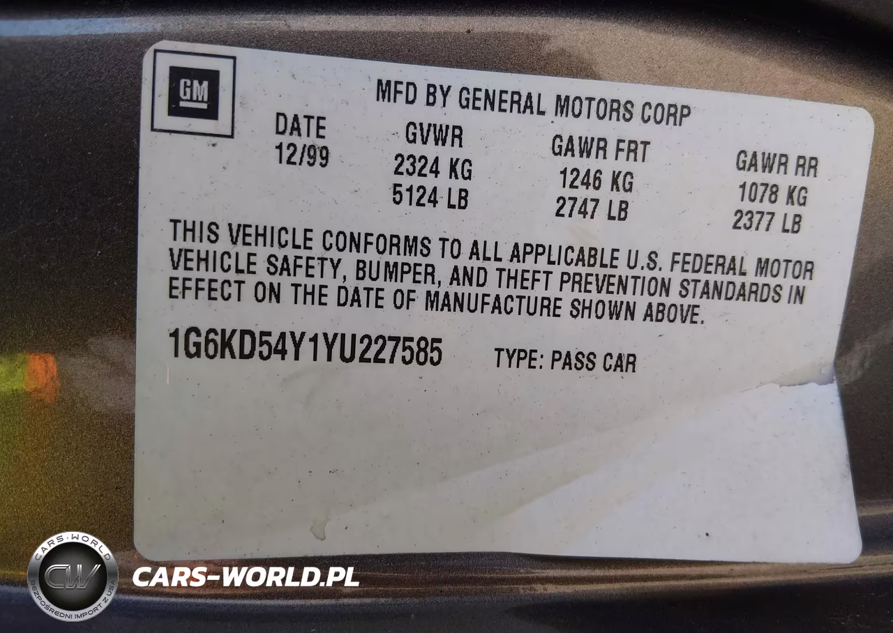 2000 Cadillac Deville Standard VIN:1G6KD54Y1YU227585 - 9