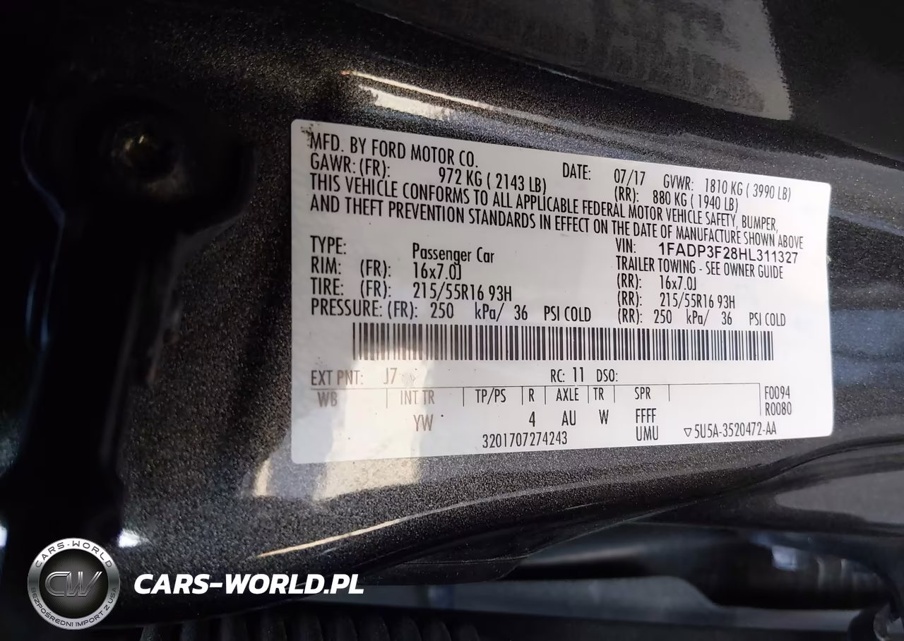 2017 Ford Focus Se VIN:1FADP3F28HL311327 - 9