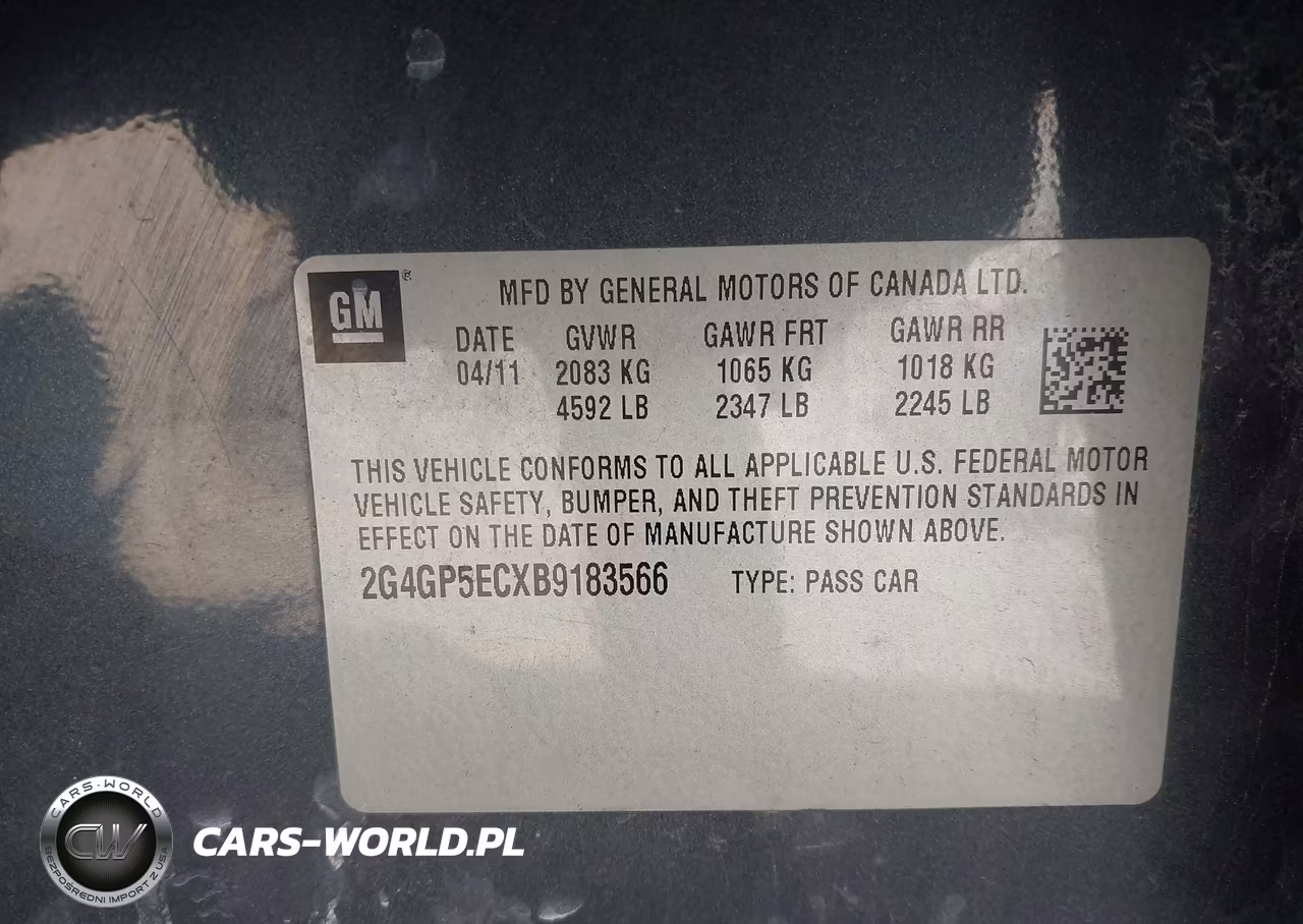 2011 Buick Regal Cxl Oshawa VIN:2G4GP5ECXB9183566 - 9