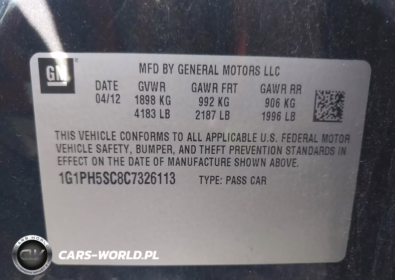 CHEVROLET CRUZE VIN:1G1PH5SC8C7326113 - 9