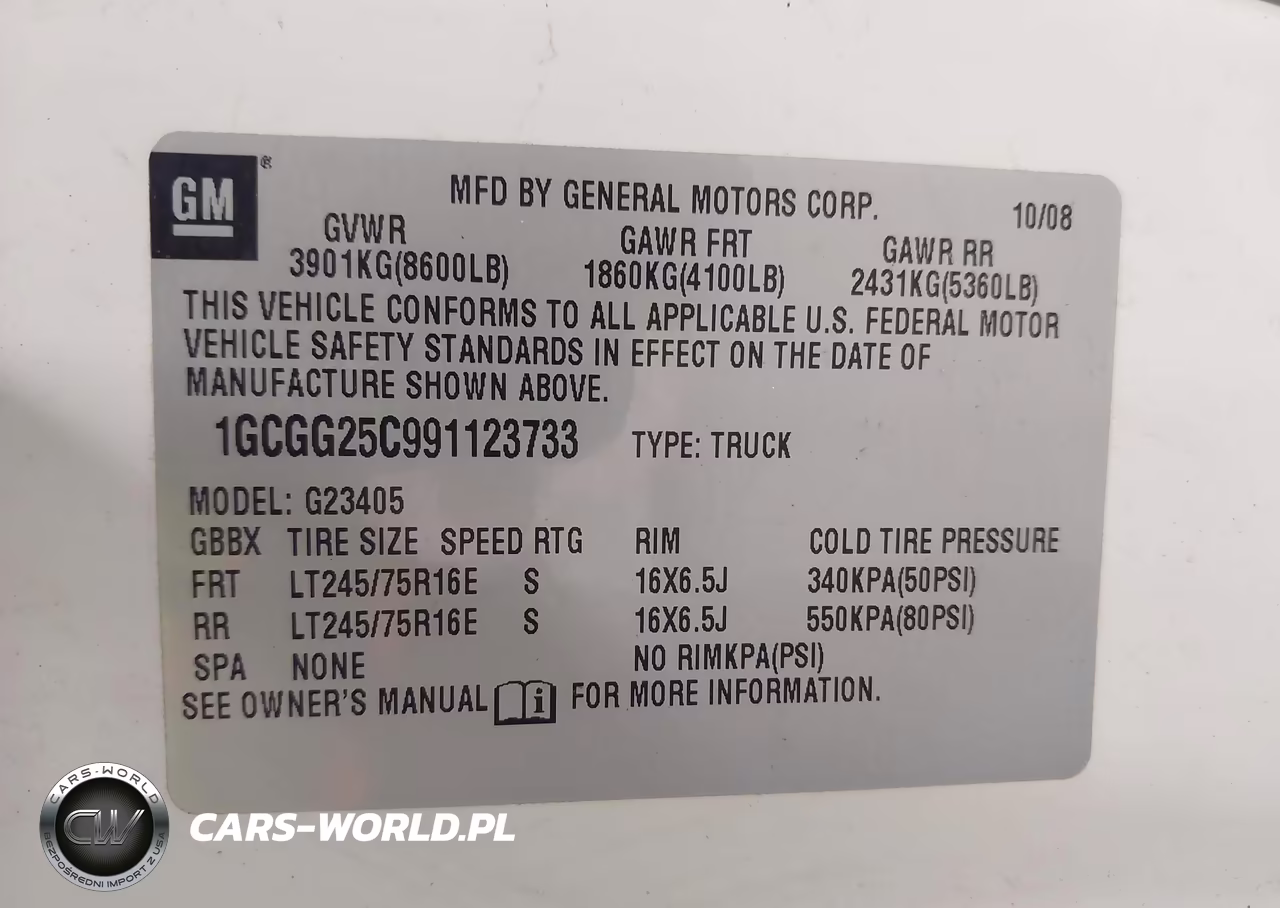 2009 Chevrolet Express 2500 Work Van VIN:1GCGG25C991123733 - 9