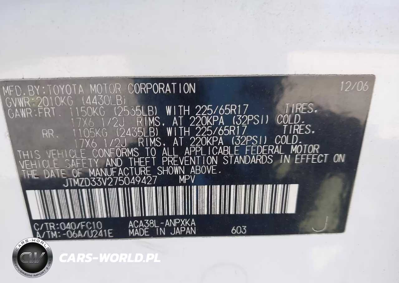 2007 Toyota Rav4 VIN:JTMZD33V275049427 - 9