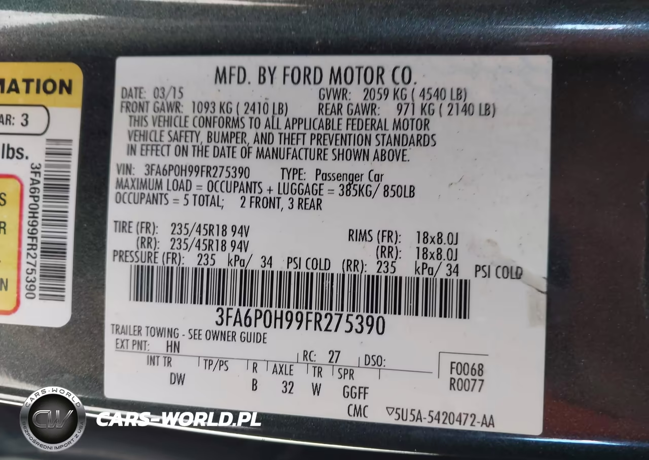 2015 Ford Fusion Se VIN:3FA6P0H99FR275390 - 9