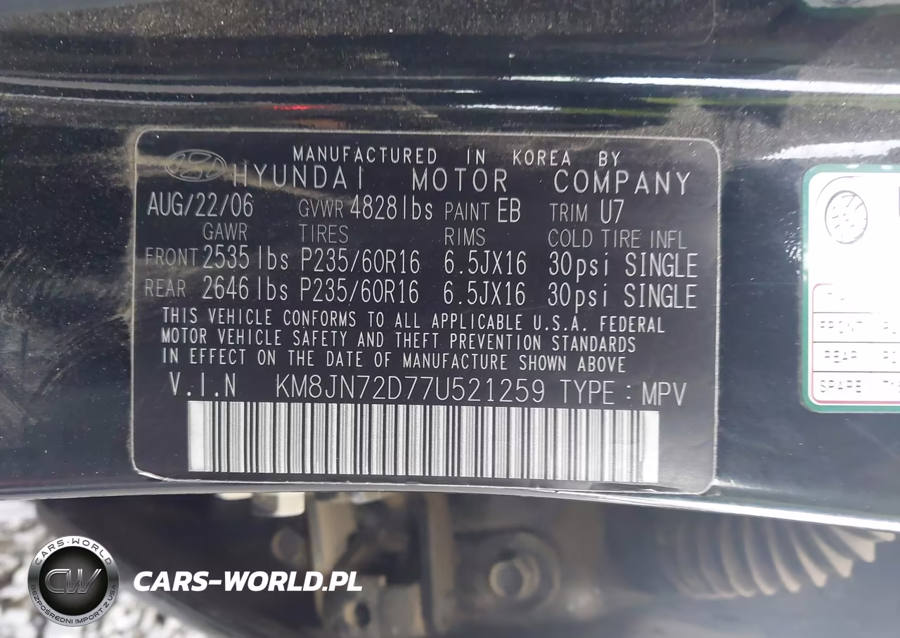 2007 Hyundai Tucson Limited-Se VIN:KM8JN72D77U521259 - 9