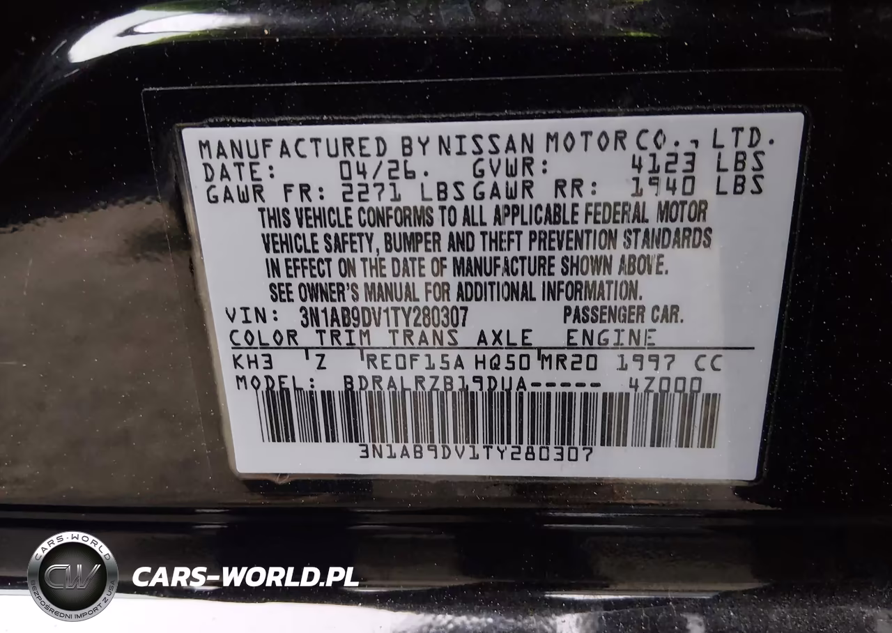 2026 Nissan Sentra Sr VIN:3N1AB9DV1TY280307 - 9