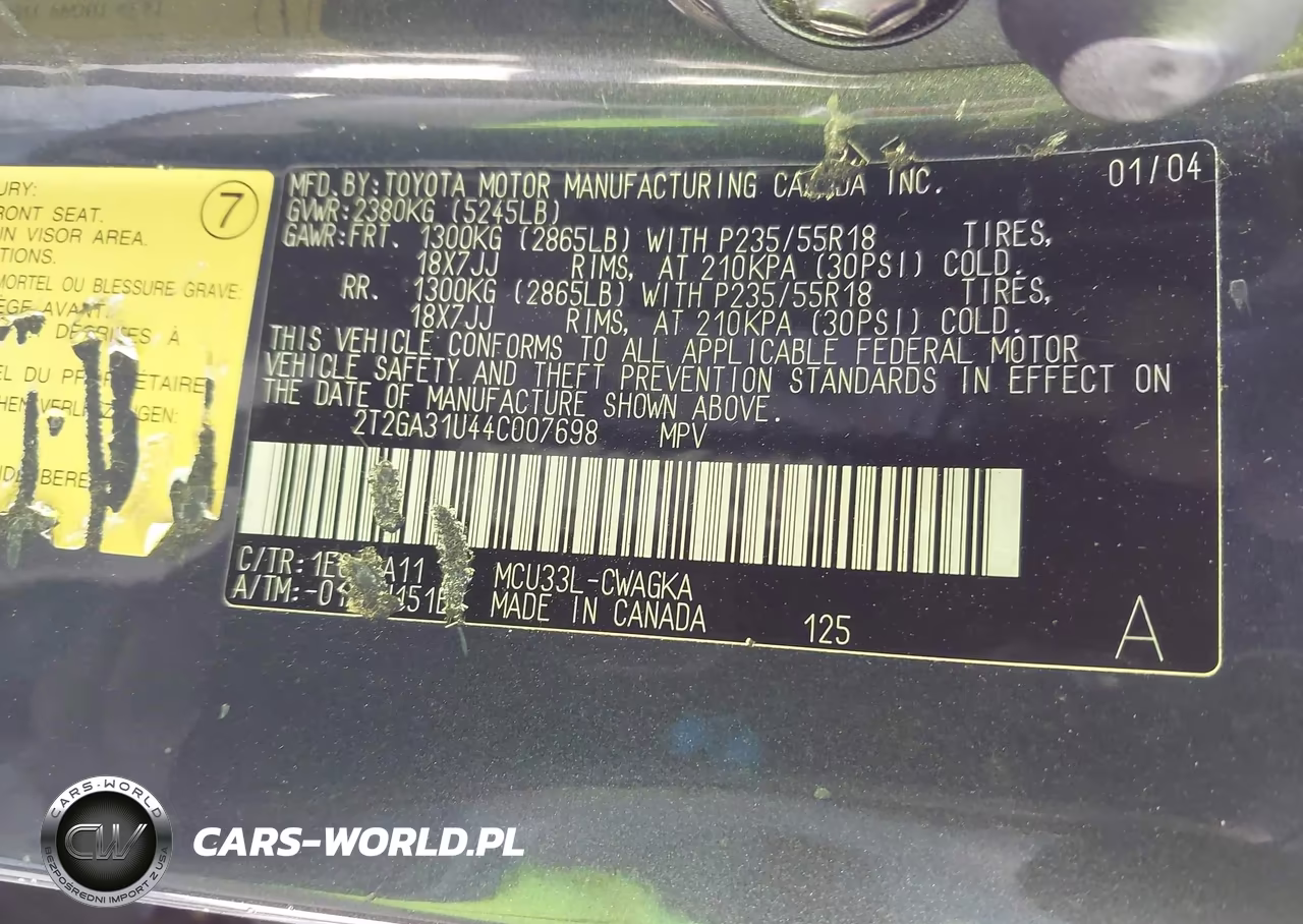 2004 Lexus Rx 330 VIN:2T2GA31U44C007698 - 9