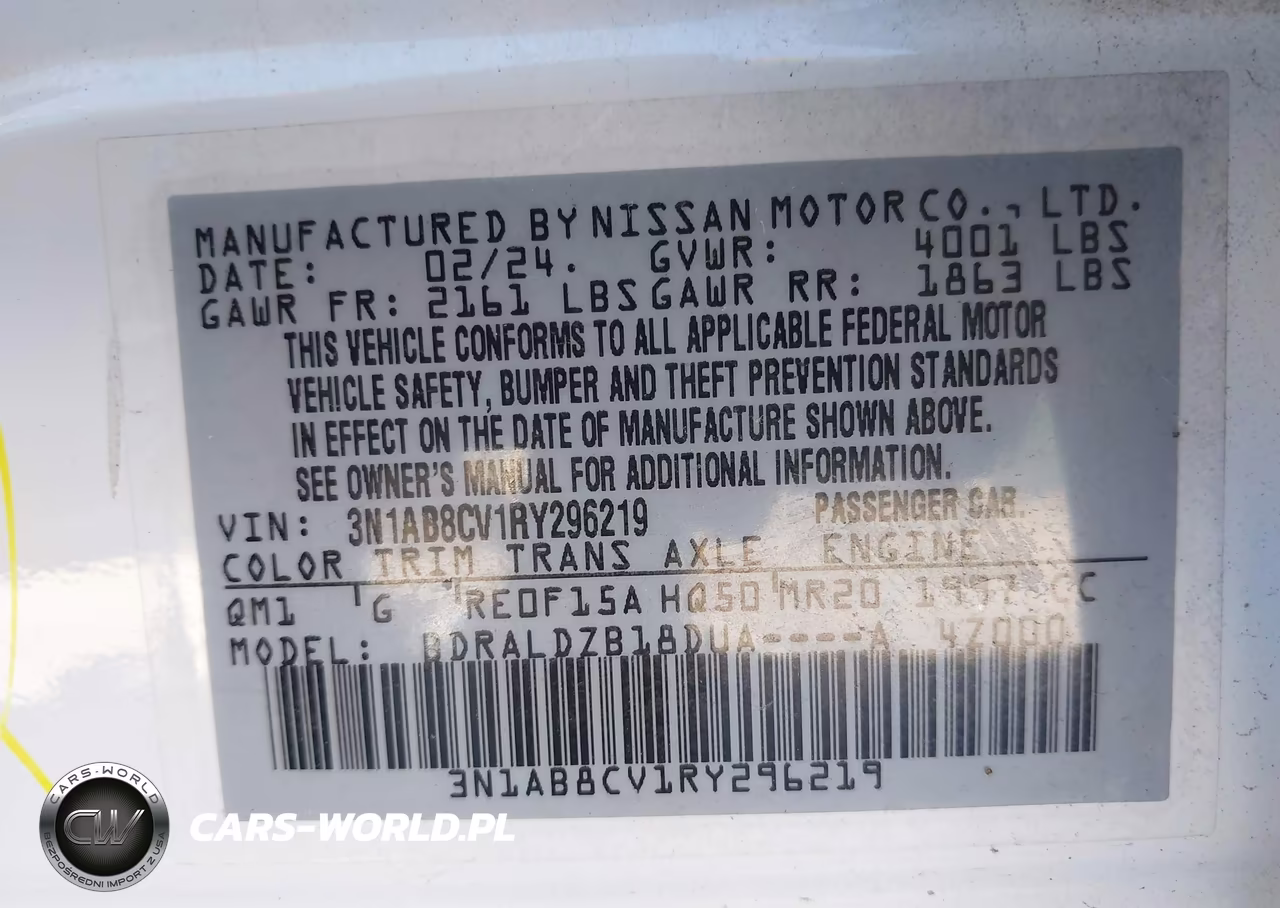2024 Nissan Sentra Sv Xtronic Cvt VIN:3N1AB8CV1RY296219 - 9