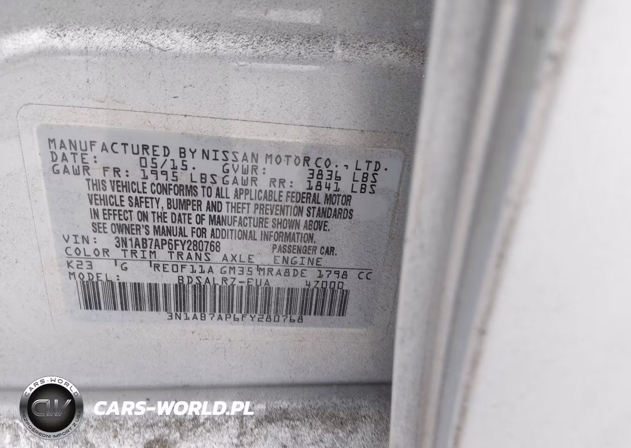 2015 Nissan Sentra Sr VIN:3N1AB7AP6FY280768 - 9