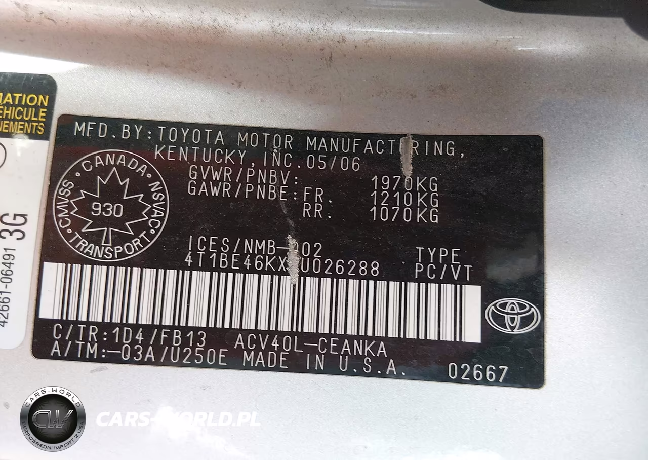 2007 Toyota Camry Le-Se VIN:4T1BE46KX7U026288 - 9