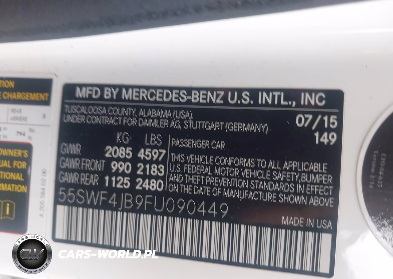 2015 Mercedes-Benz C 300 VIN:55SWF4JB9FU090449 - 9