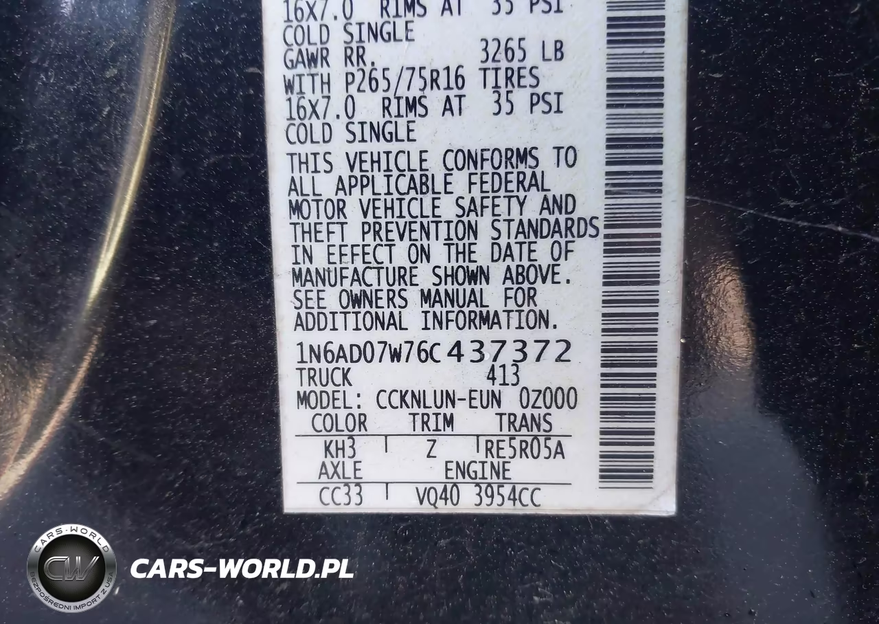 2006 Nissan Frontier Nismo Off Road VIN:1N6AD07W76C437372 - 9