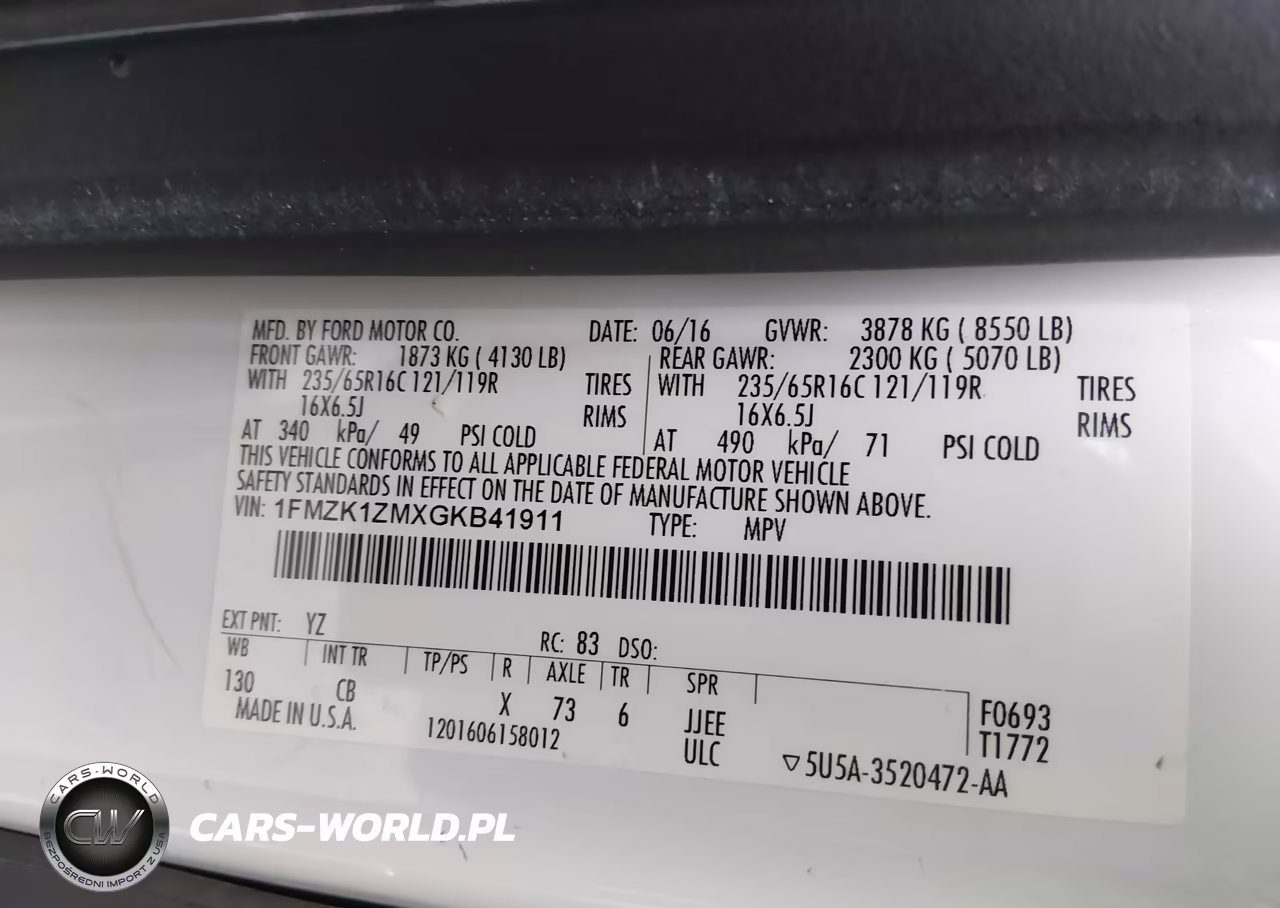 2016 Ford Transit-150 Xl VIN:1FMZK1ZMXGKB41911 - 9