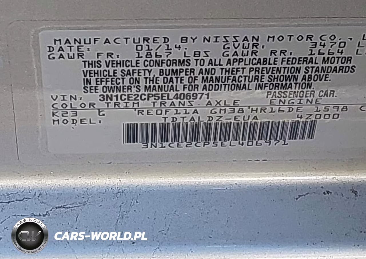2014 Nissan Versa Note Sv VIN:3N1CE2CP5EL406971 - 9