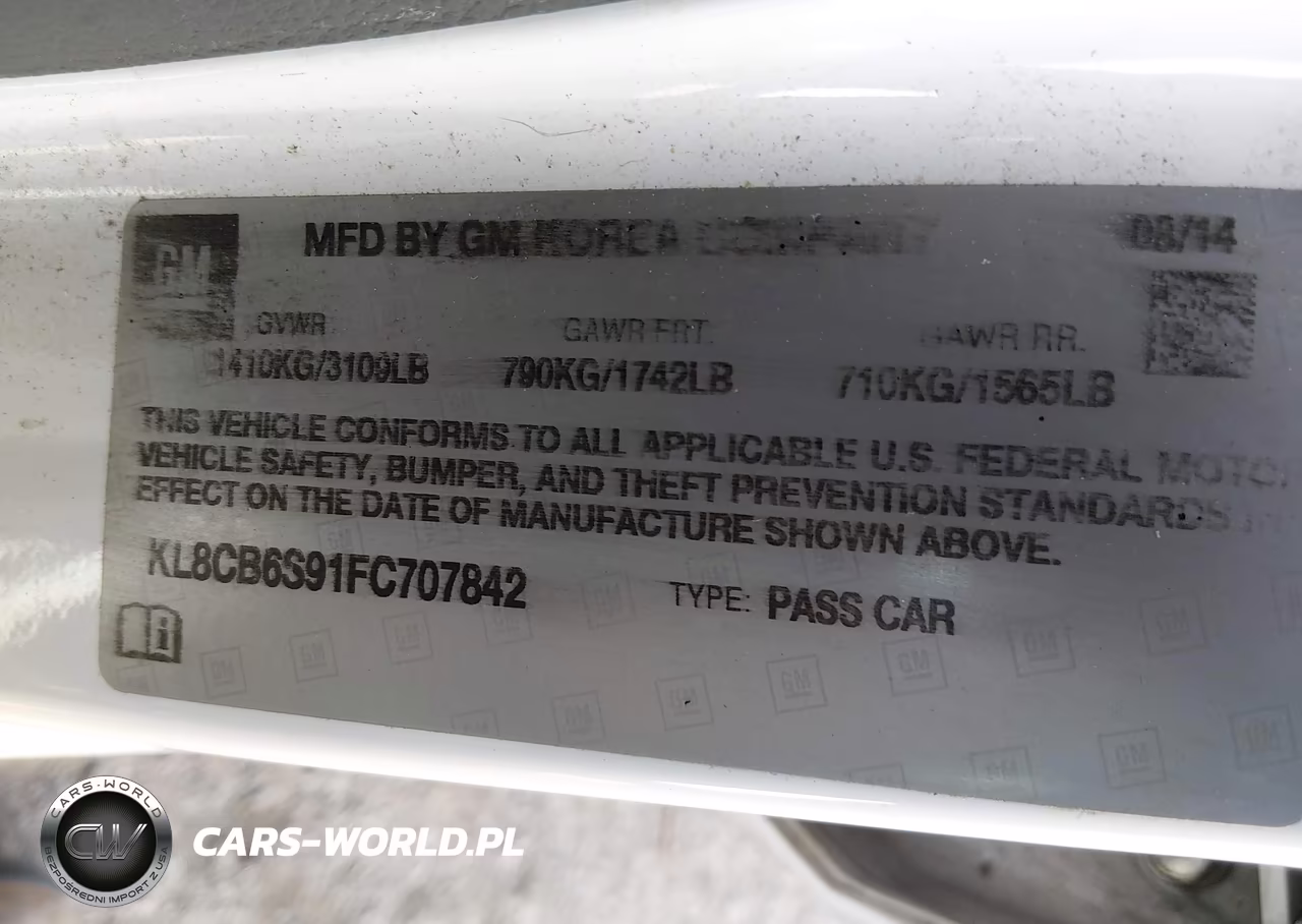 2015 Chevrolet Spark Ls Cvt VIN:KL8CB6S91FC707842 - 9